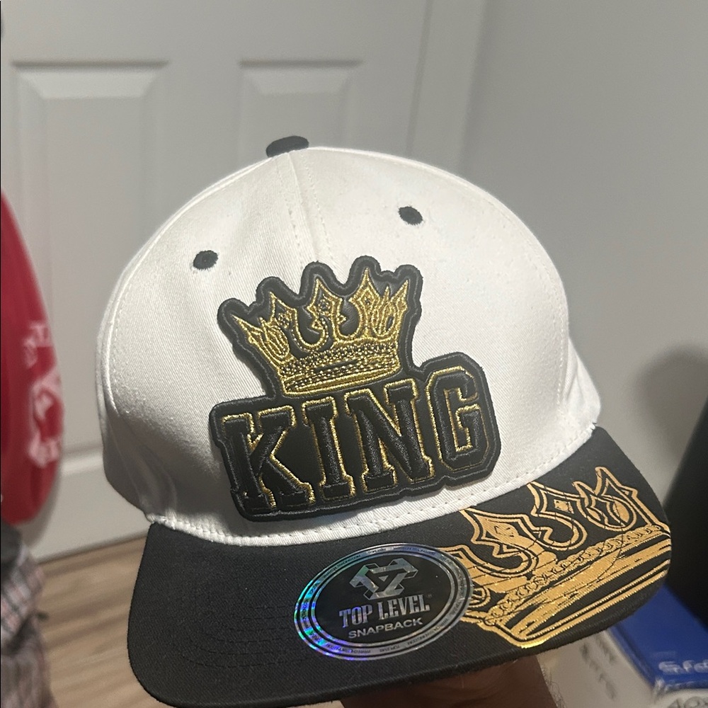 White and Black Snapback Hat